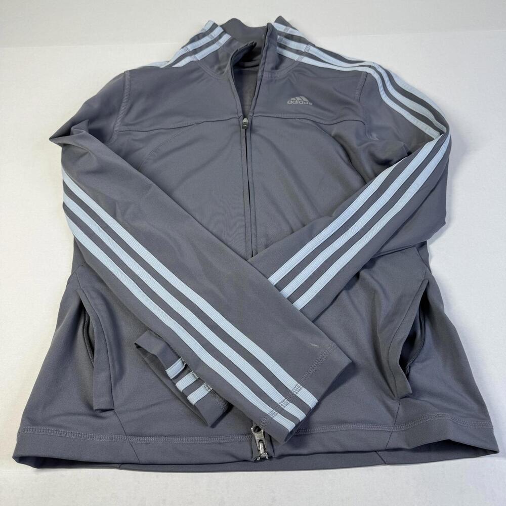 Adidas Women’s Grey Sweater Full Zipper Vintage Size S